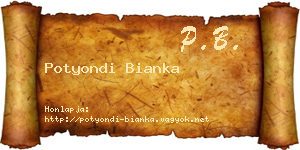 Potyondi Bianka névjegykártya